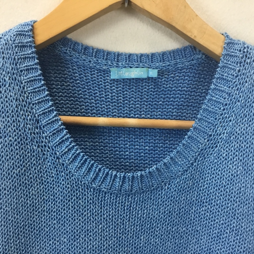 J. Mclaughlin Blue Alto Knit Sleeveless Sweater Vest Preppy Costal - Picture 4 of 7